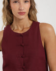 Blusa manga corta Asia burdeo Froens