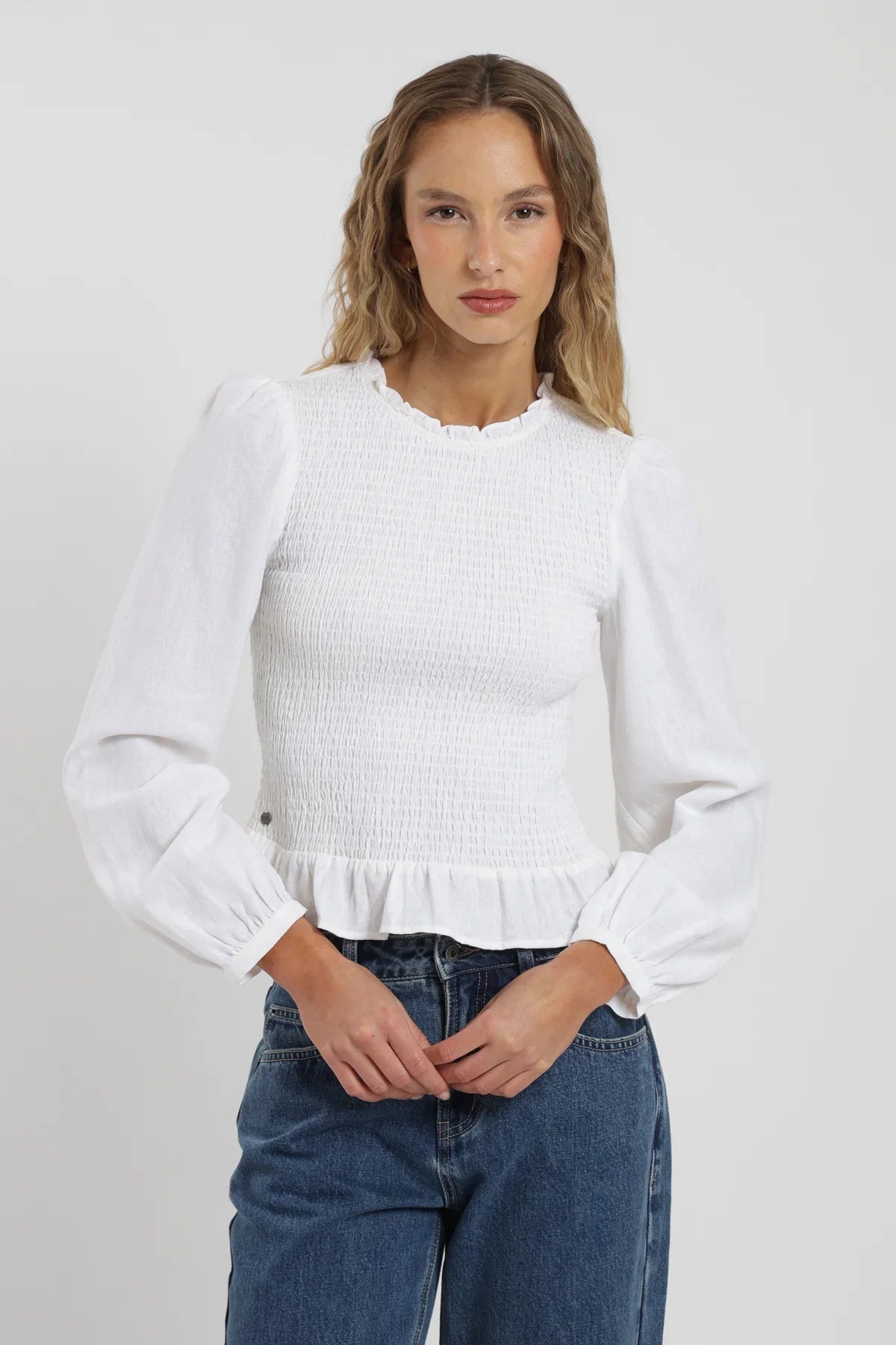 Blusa manga larga Bee blanco Froens