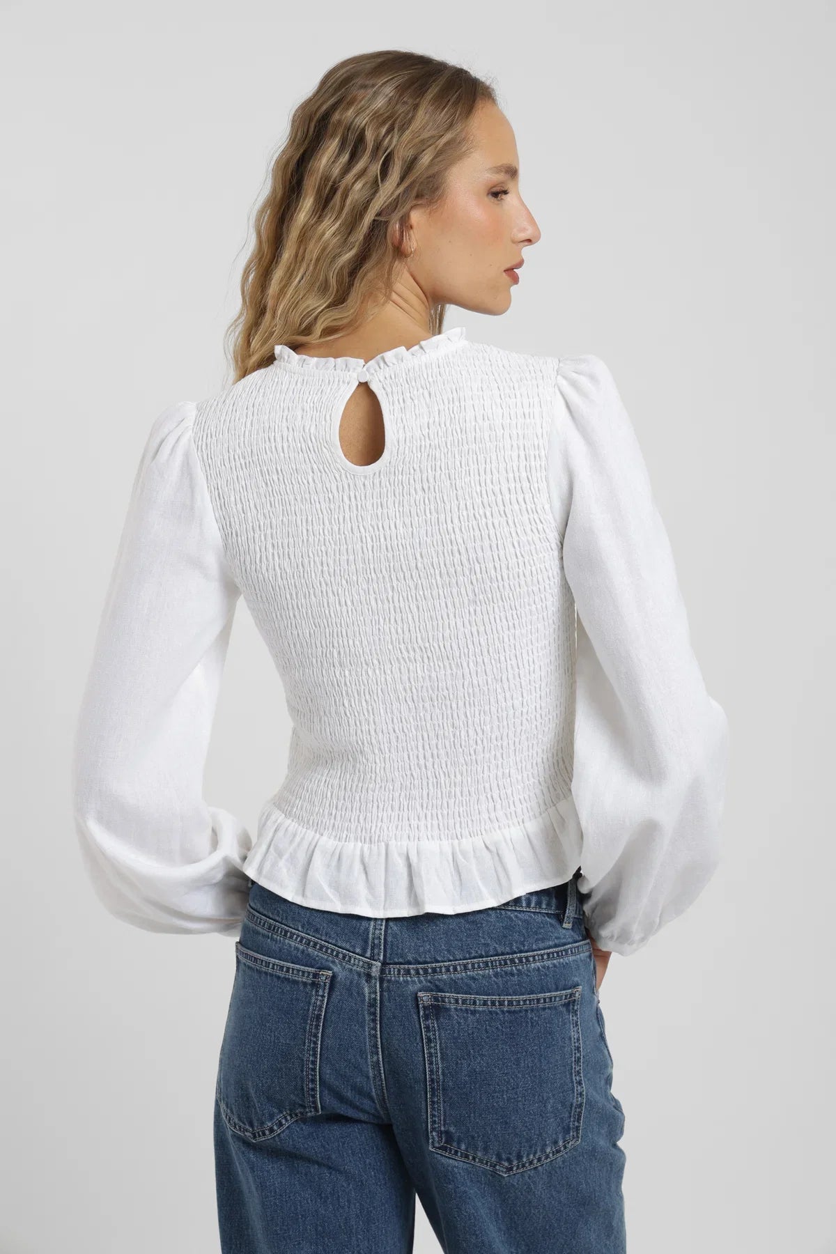 Blusa manga larga Bee blanco Froens