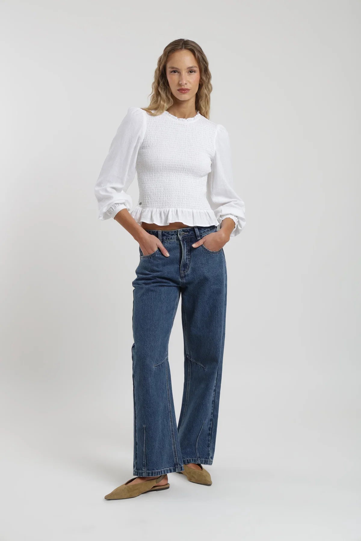 Blusa manga larga Bee blanco Froens