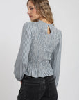 Blusa manga larga Bee rayas gris Froens