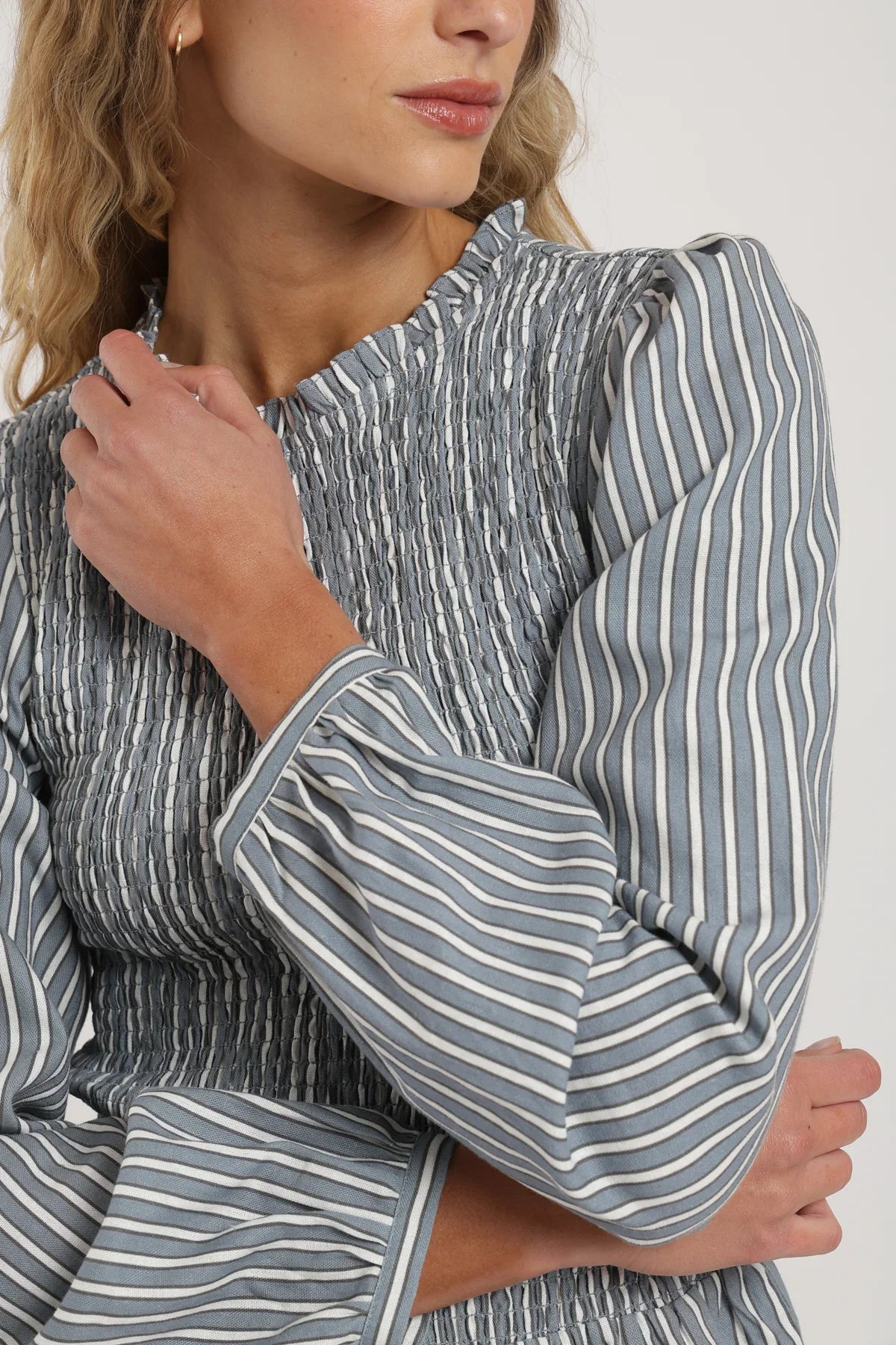 Blusa manga larga Bee rayas gris Froens