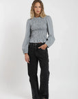 Blusa manga larga Bee rayas gris Froens