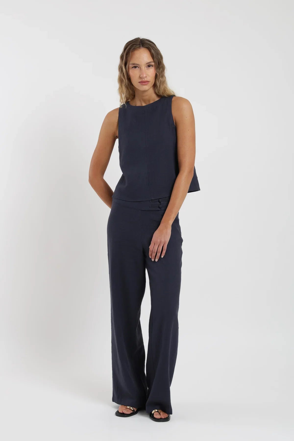 Blusa sin mangas Caulle azul Froens
