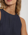 Blusa sin mangas Caulle azul Froens