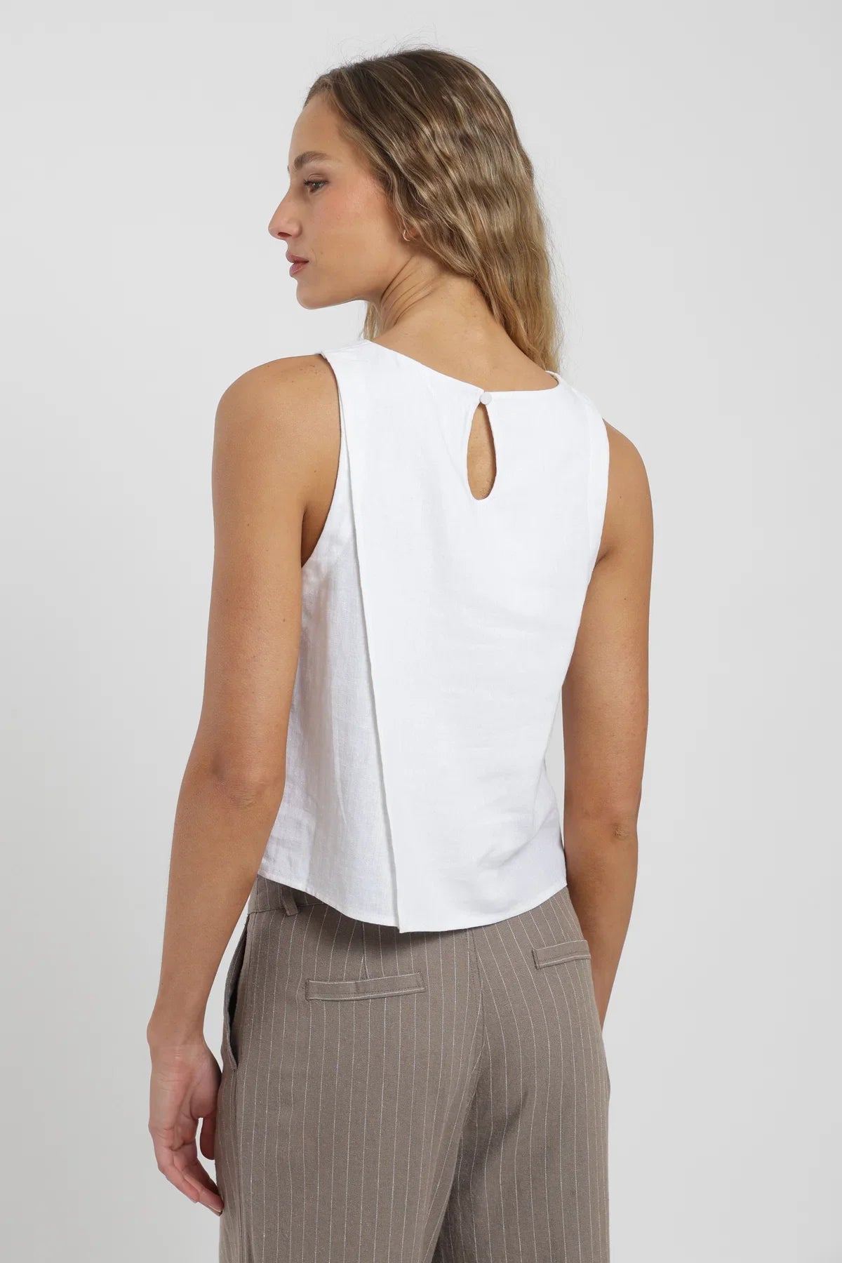 Blusa sin mangas Caulle blanco Froens