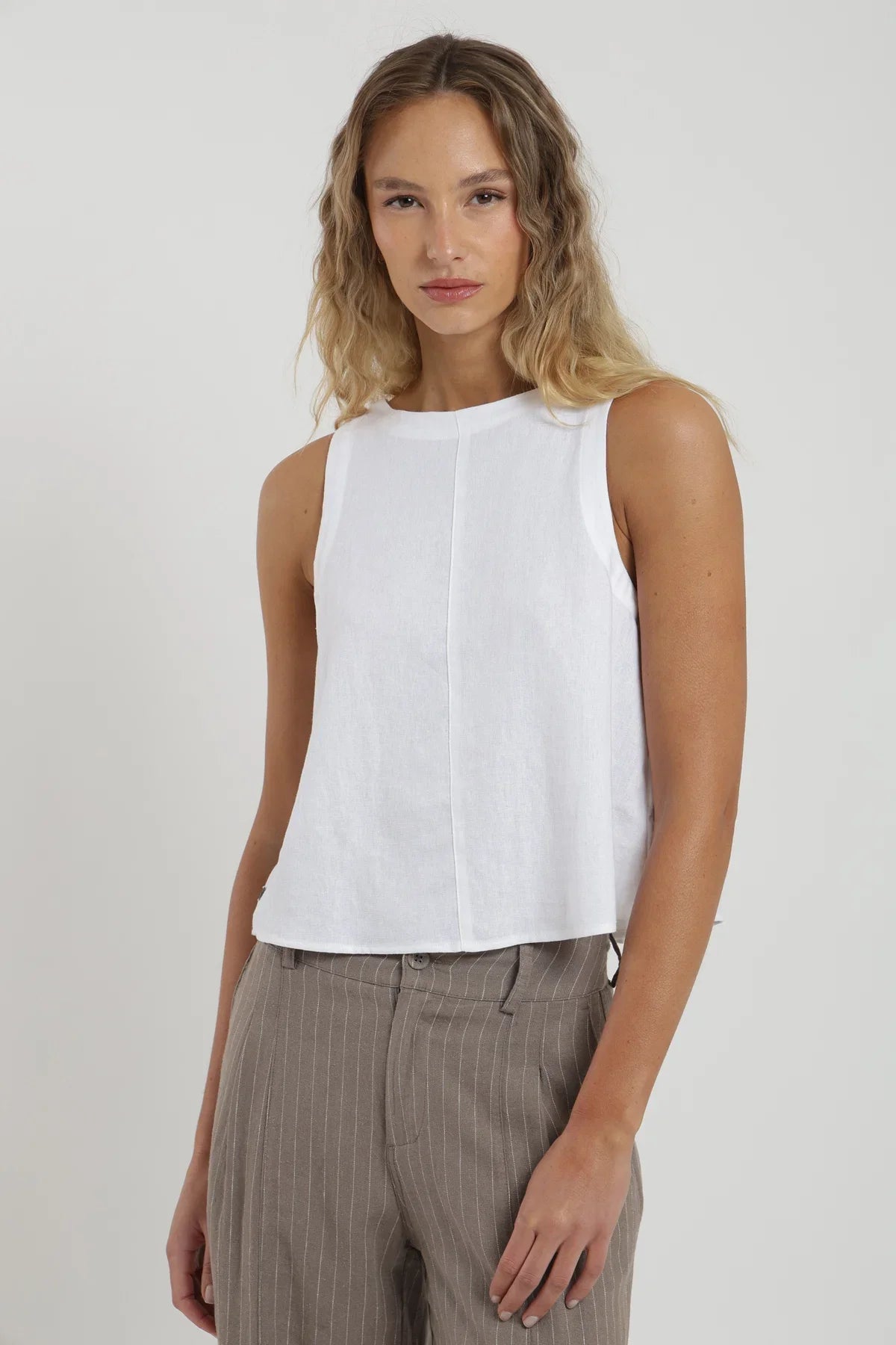Blusa sin mangas Caulle blanco Froens