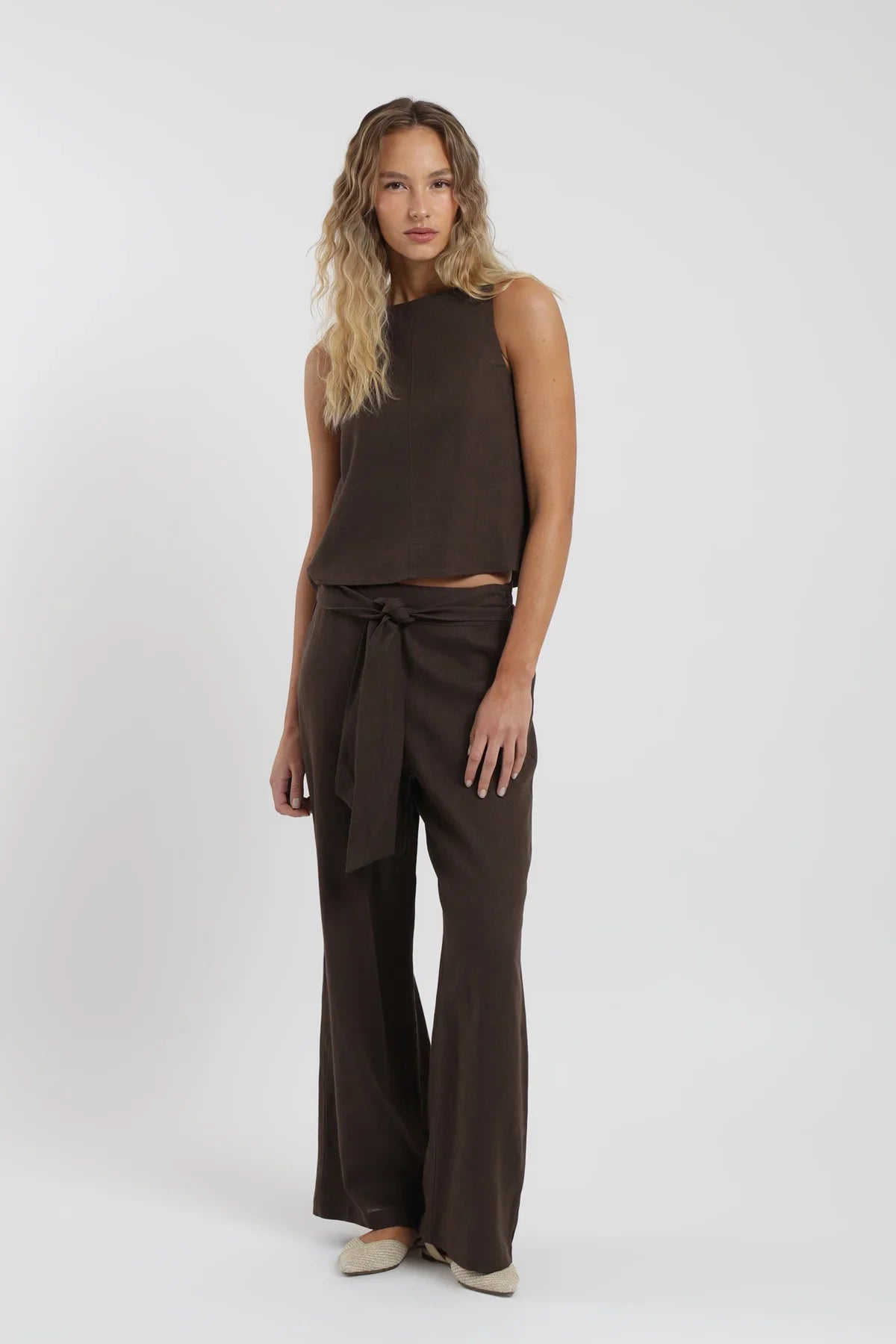 Blusa sin mangas Caulle café Froens