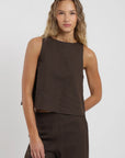 Blusa sin mangas Caulle café Froens