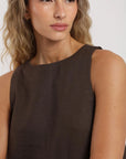Blusa sin mangas Caulle café Froens