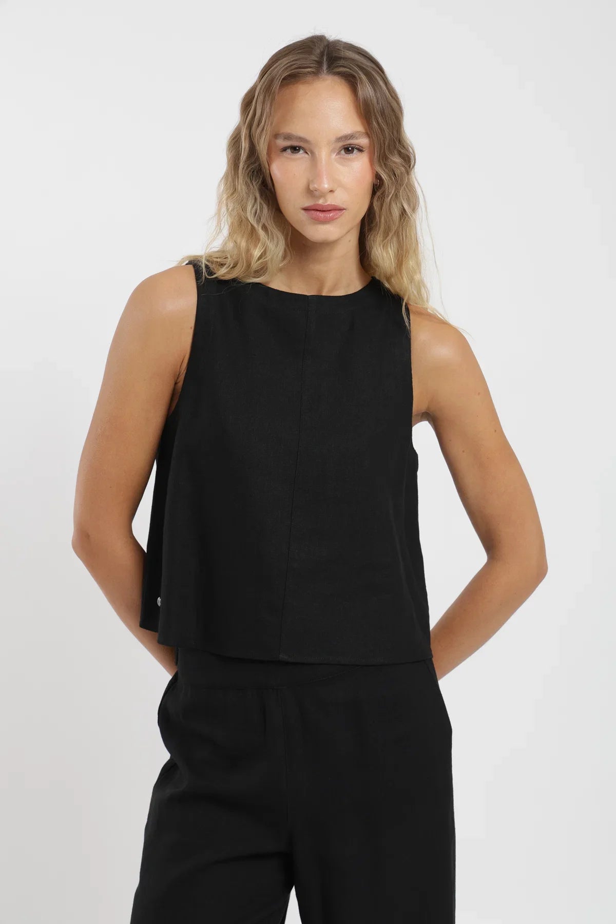 Blusa sin mangas Caulle negro Froens