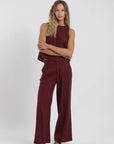 Blusa sin mangas Caulle rombos burdeo Froens