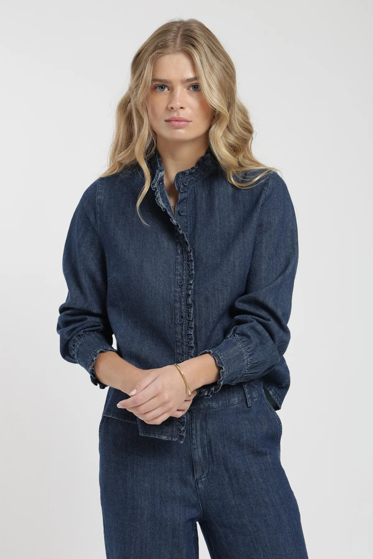 Blusa manga larga Ellie denim
