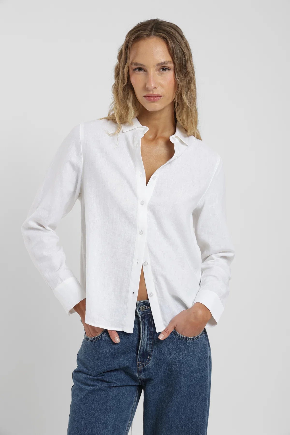 Blusa manga larga Lucy blanco Froens