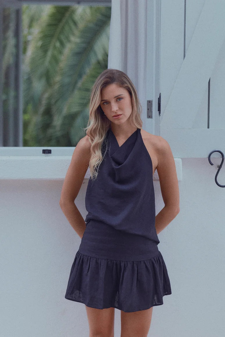 Blusa sin mangas murta negro Froens