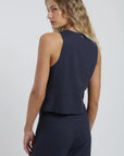 Blusa sin mangas Asia azul Froens