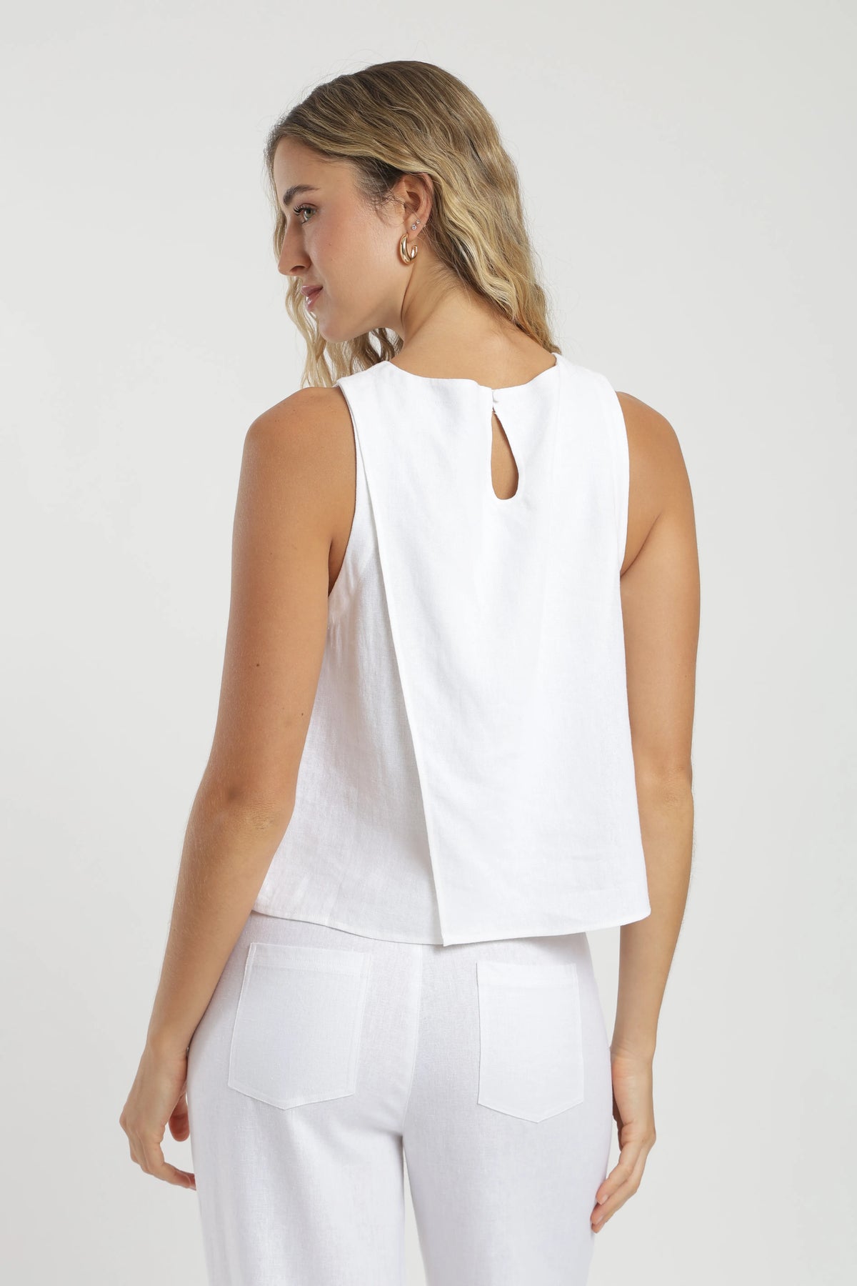 Blusa sin mangas caulle blanco Froens