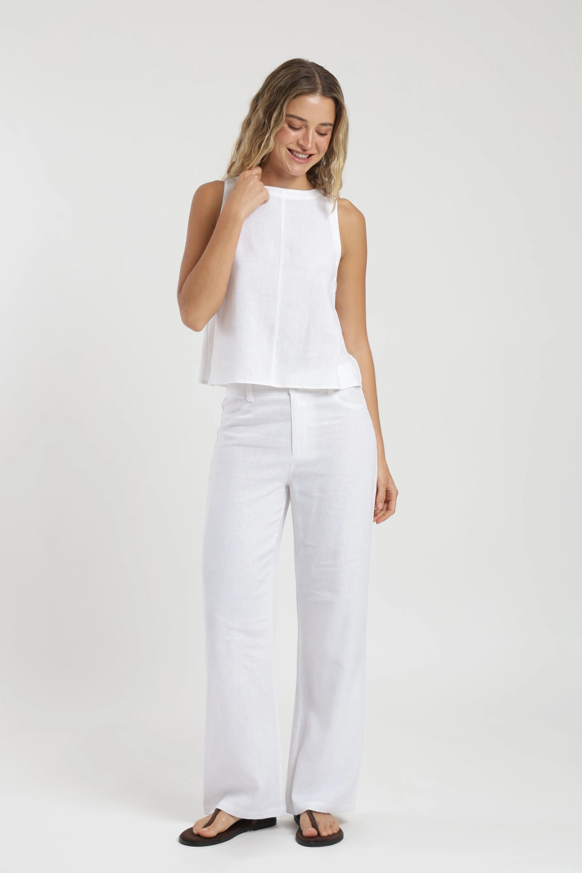 Blusa sin mangas caulle blanco Froens
