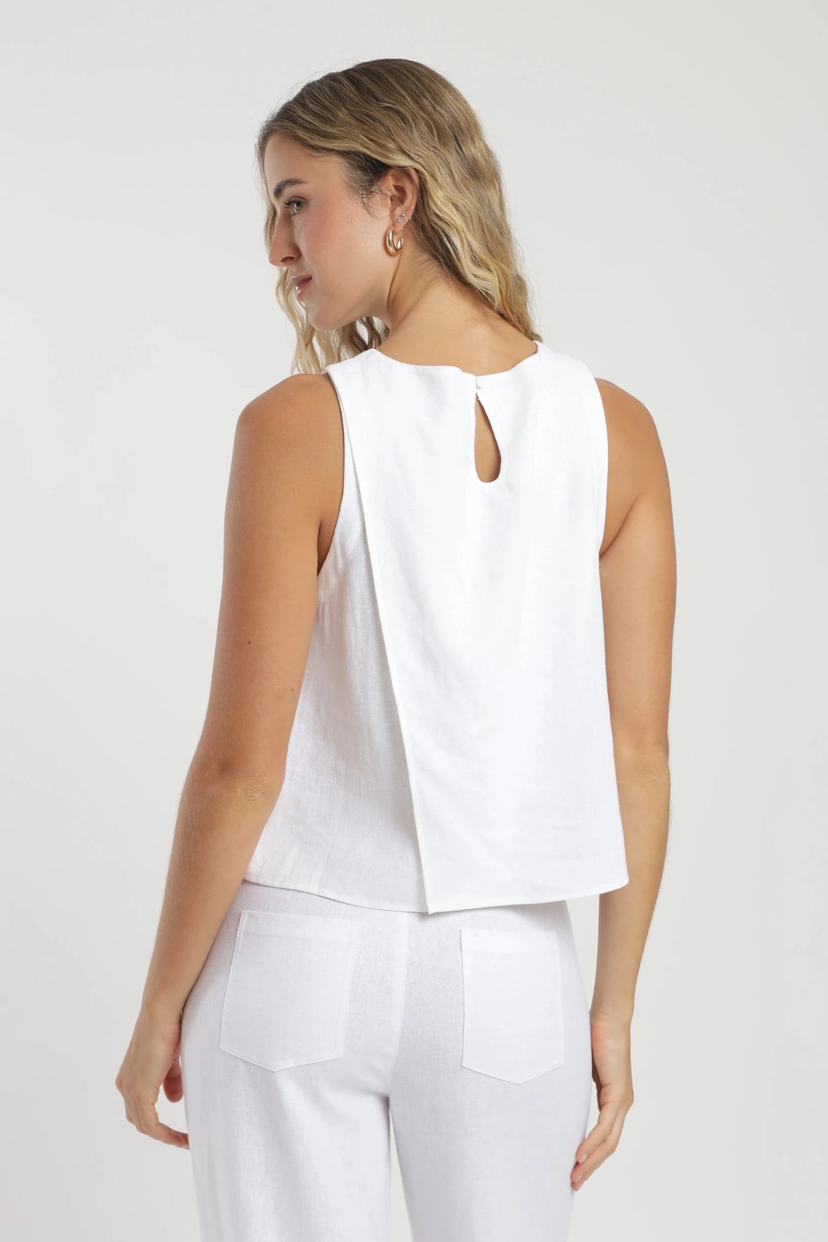 Blusa sin mangas caulle blanco Froens