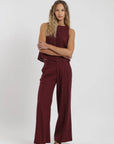 Blusa sin mangas Caulle rombos burdeo Froens