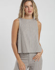 Blusa sin mangas caulle stripes beige Froens