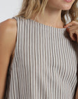 Blusa sin mangas caulle stripes beige Froens