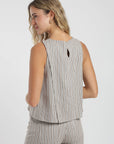 Blusa sin mangas caulle stripes beige Froens