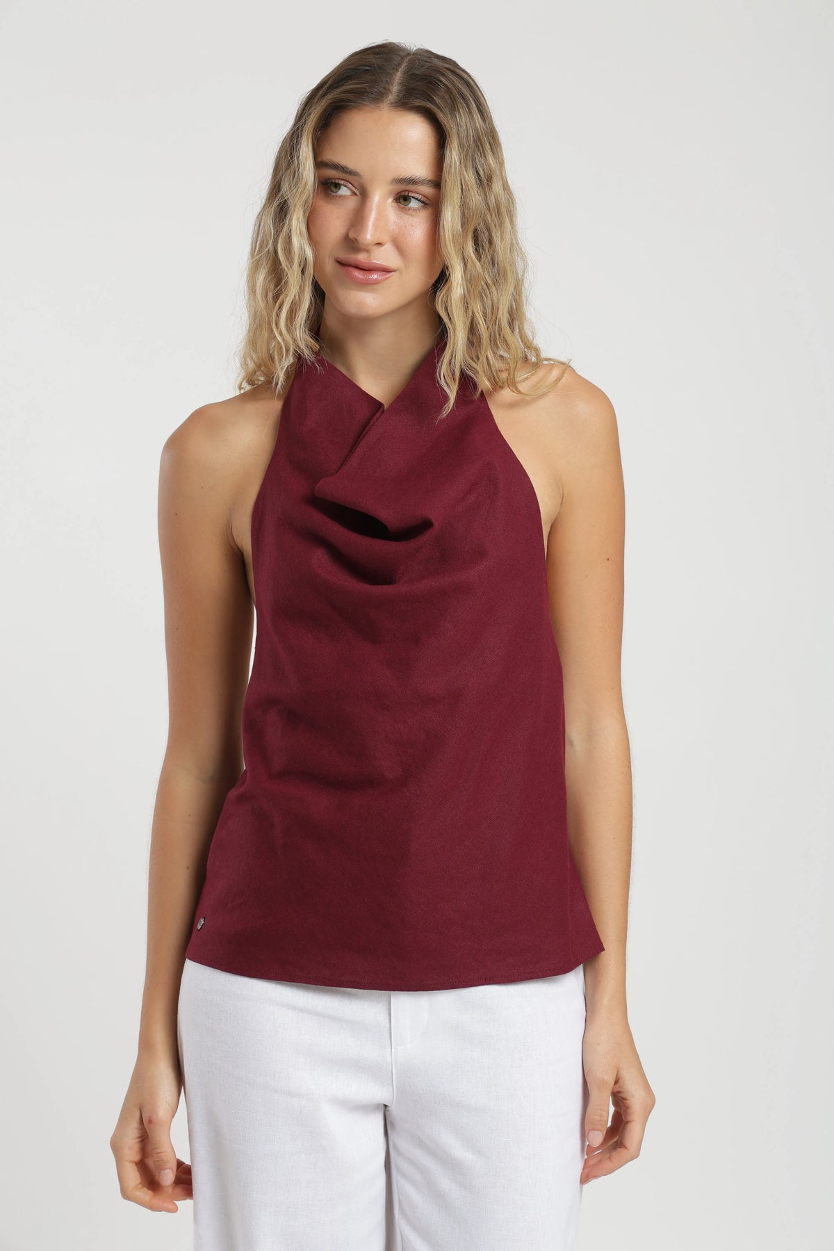 Blusa sin mangas murta burdeo Froens