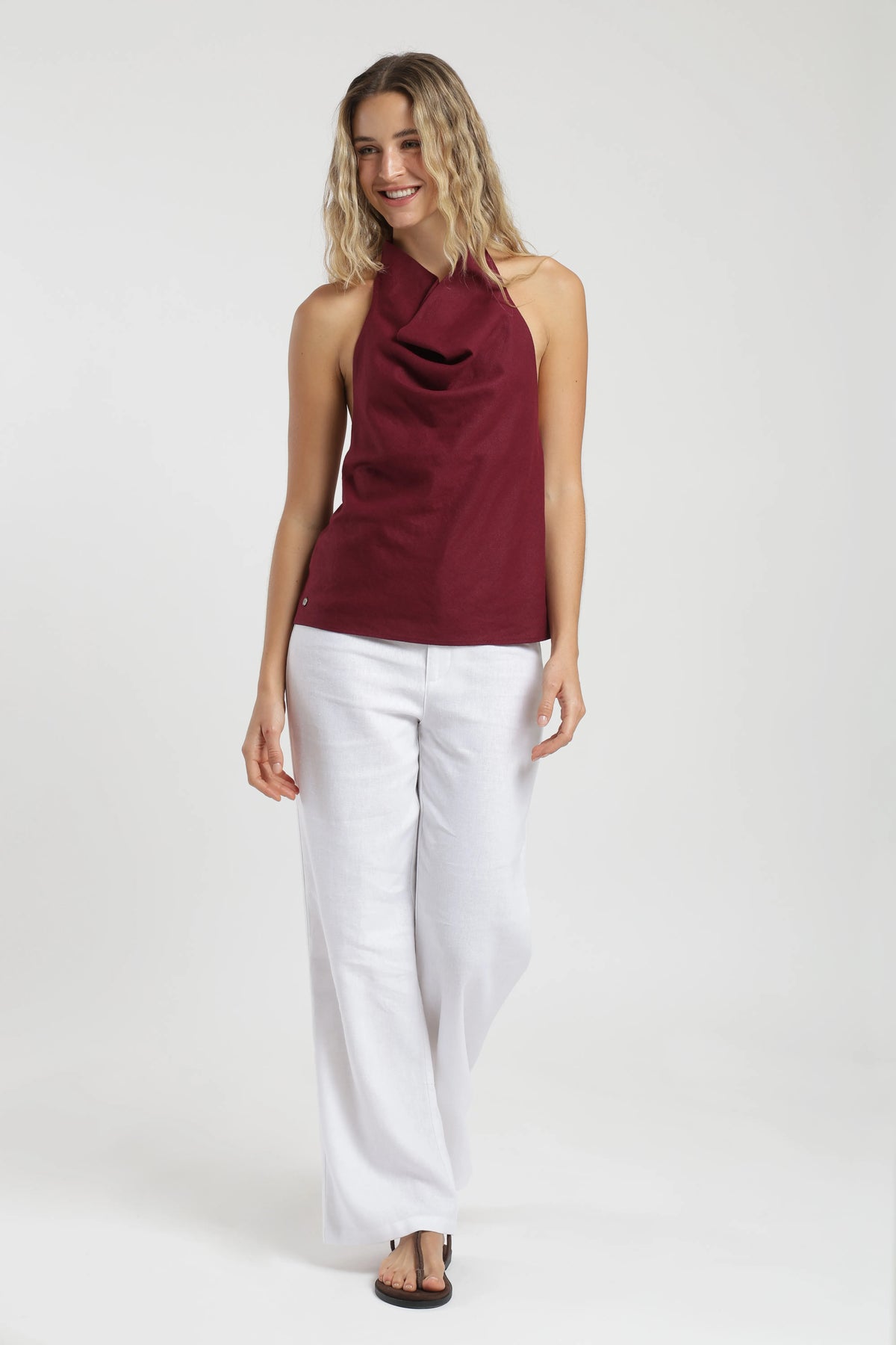 Blusa sin mangas murta burdeo Froens