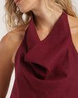 Blusa sin mangas murta burdeo Froens