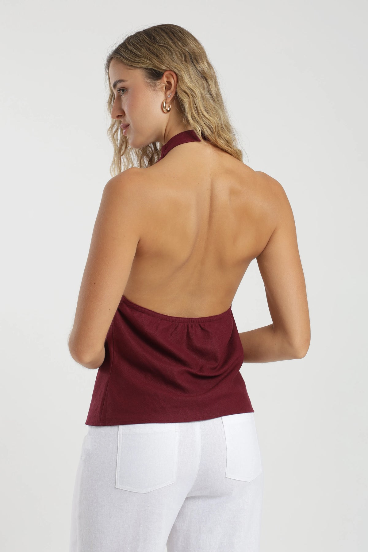Blusa sin mangas murta burdeo Froens