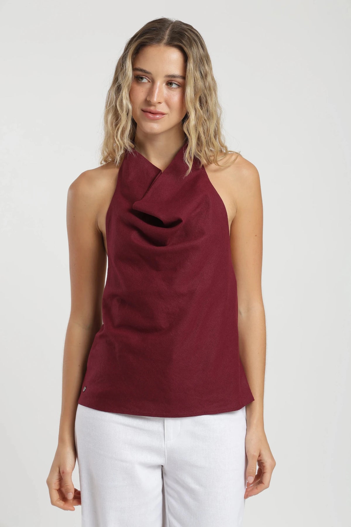 Blusa sin mangas murta burdeo Froens