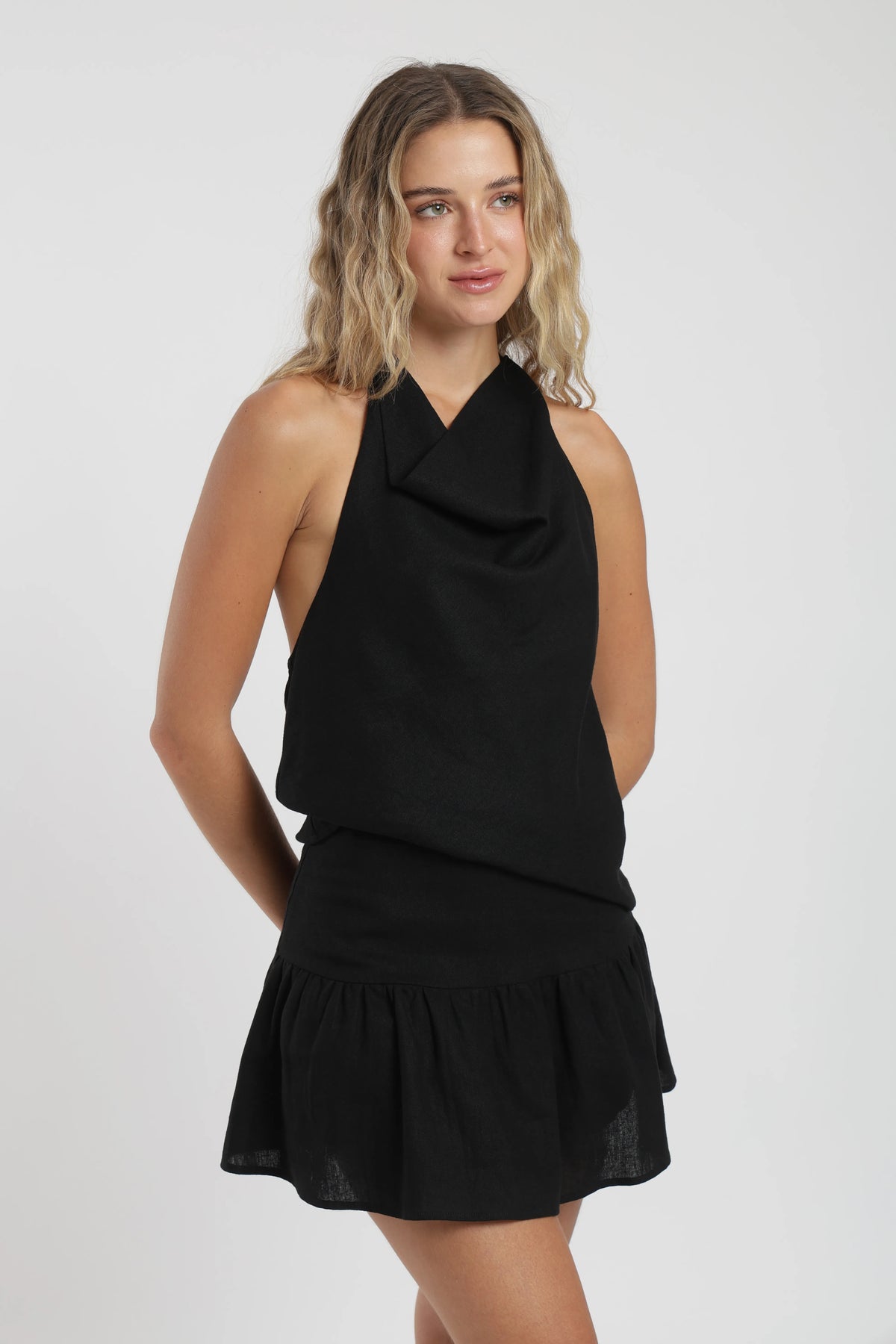Blusa sin mangas murta negro Froens