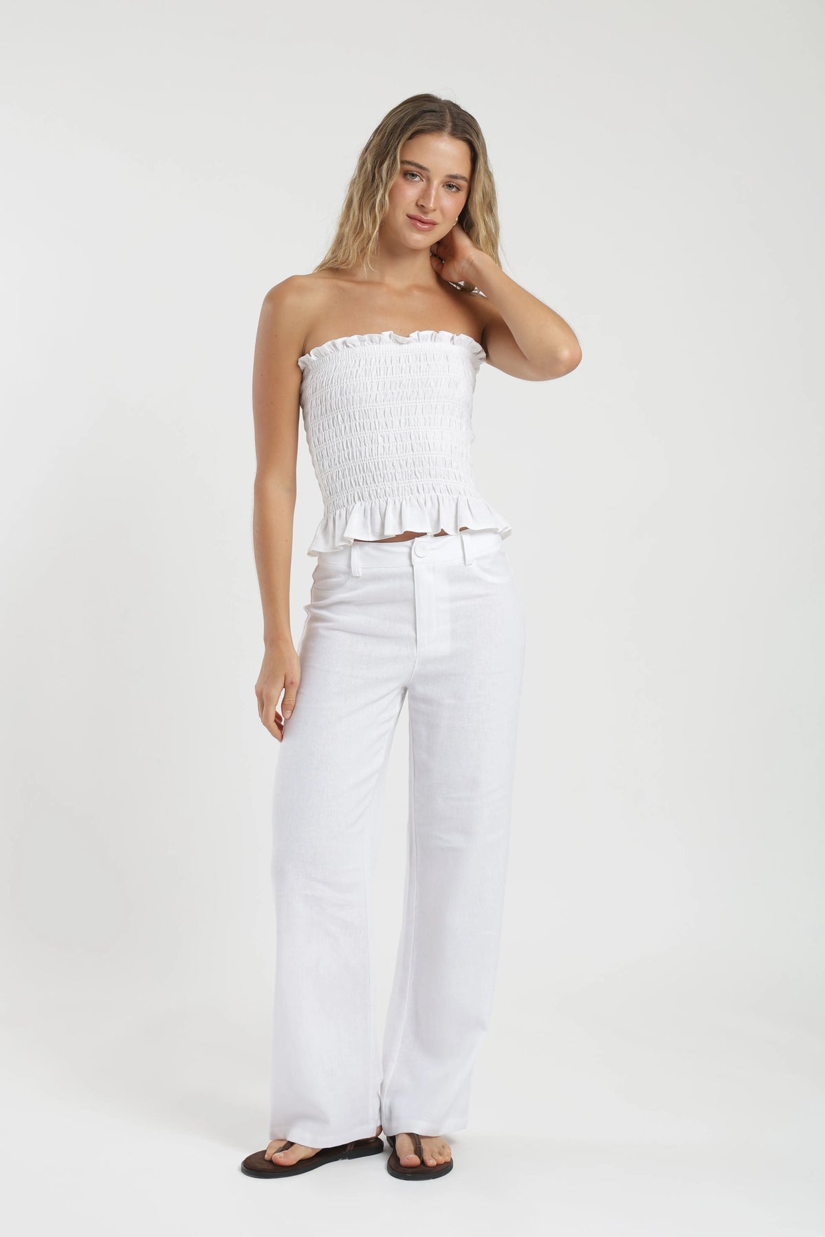 Blusa sin mangas panal blanco Froens