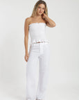 Blusa sin mangas panal blanco Froens