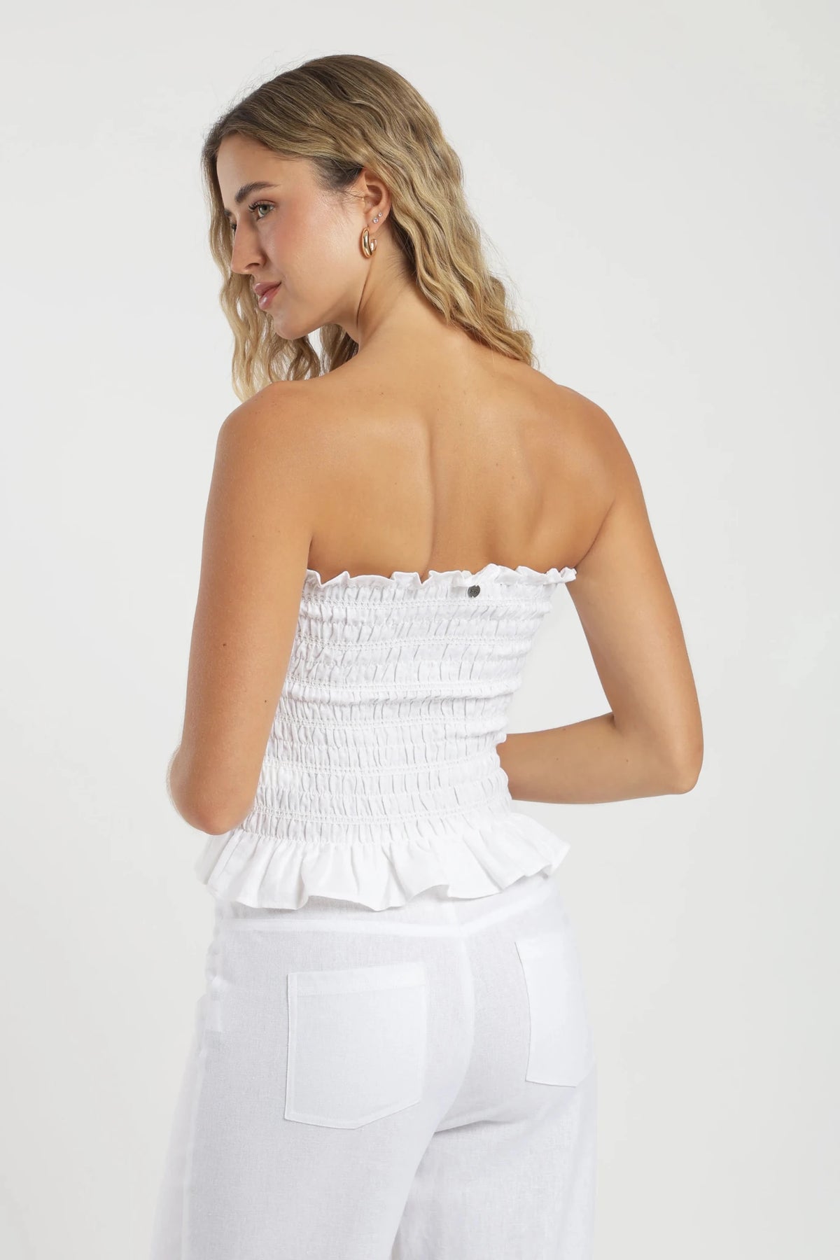 Blusa sin mangas panal blanco Froens