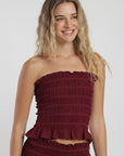 Blusa sin mangas panal burdeo Froens