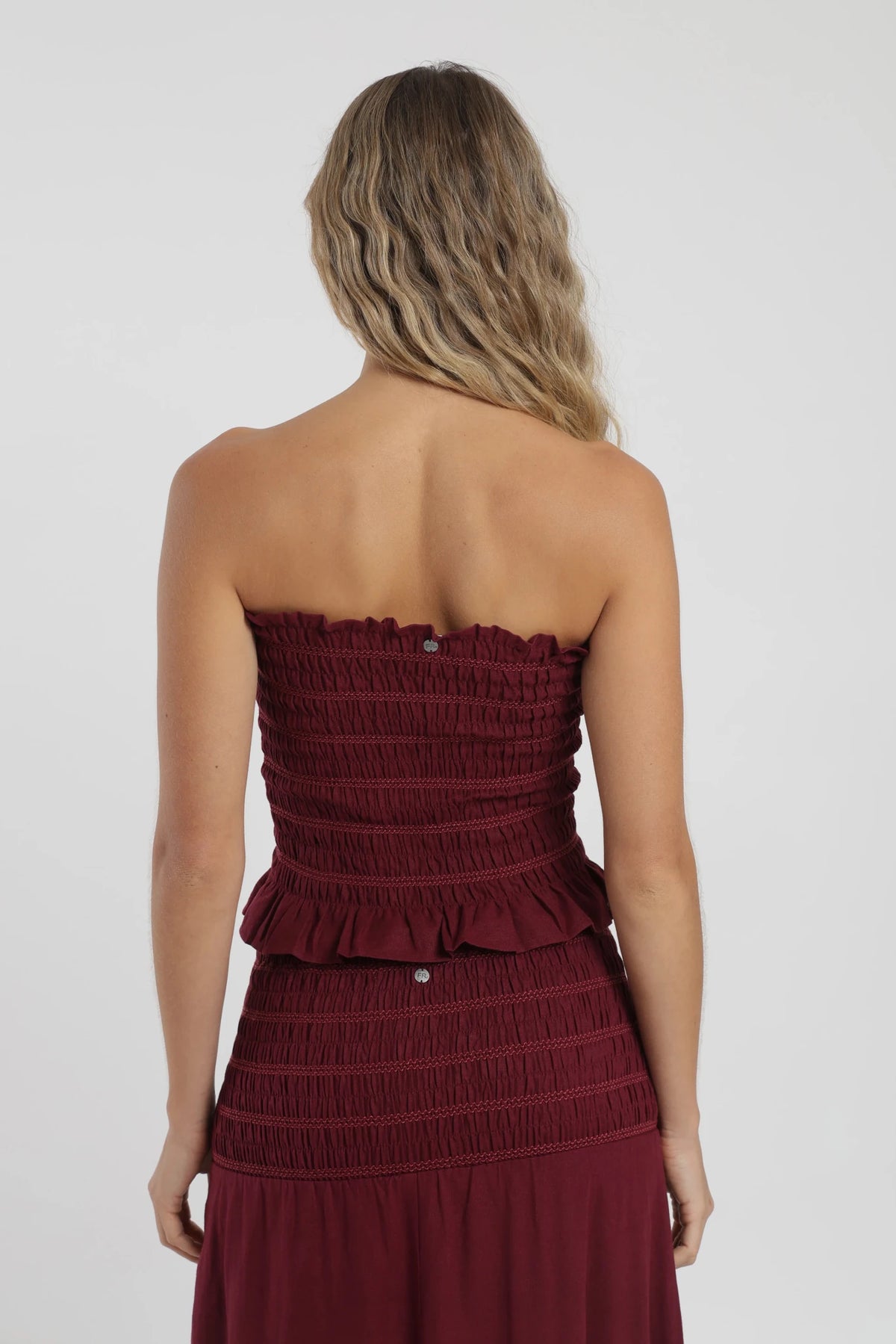 Blusa sin mangas panal burdeo Froens
