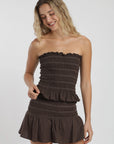 Blusa sin mangas panal café Froens