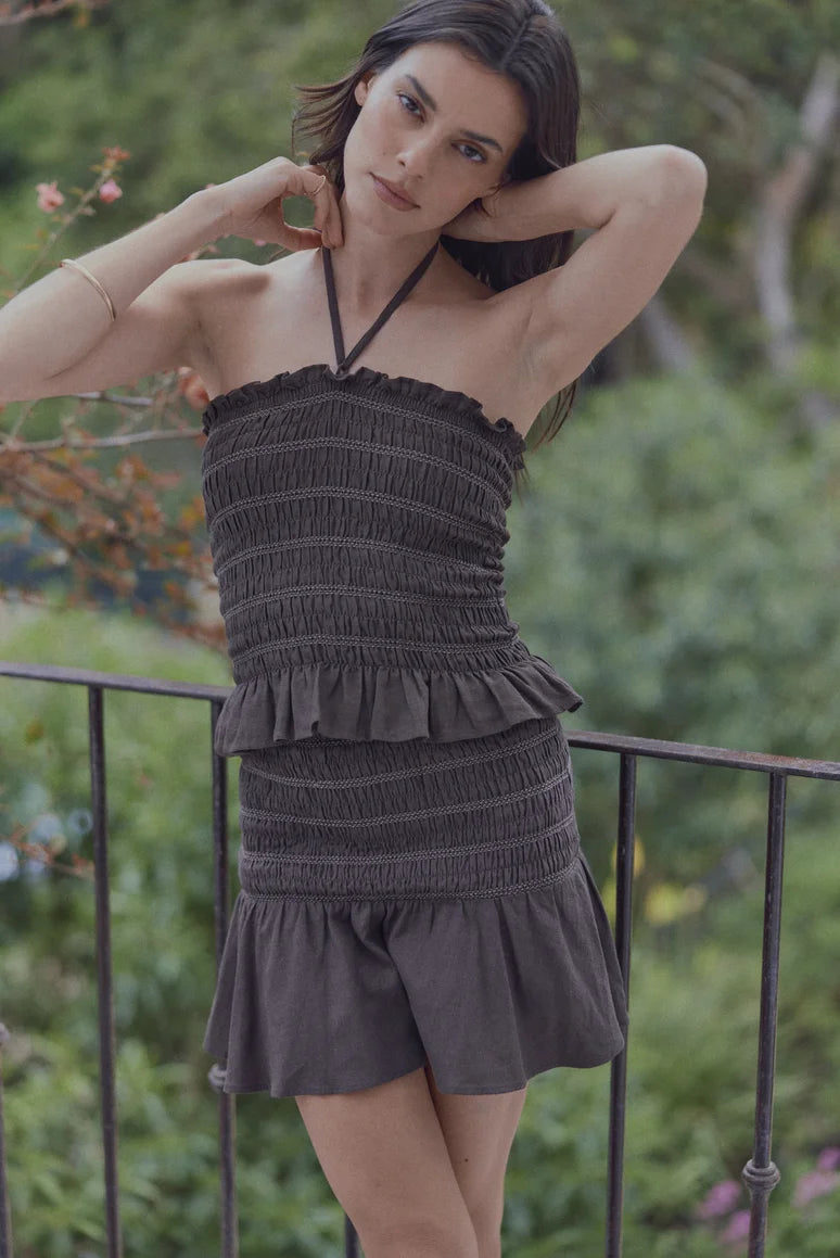 Blusa sin mangas panal café Froens