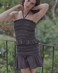 Blusa sin mangas panal café Froens