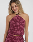 Blusa sin mangas roca burdeo Froens