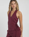 Blusa sin mangas sydney burdeo Froens