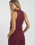 Blusa sin mangas sydney burdeo Froens
