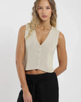 Blusa sin mangas Vest tejido beige Froens
