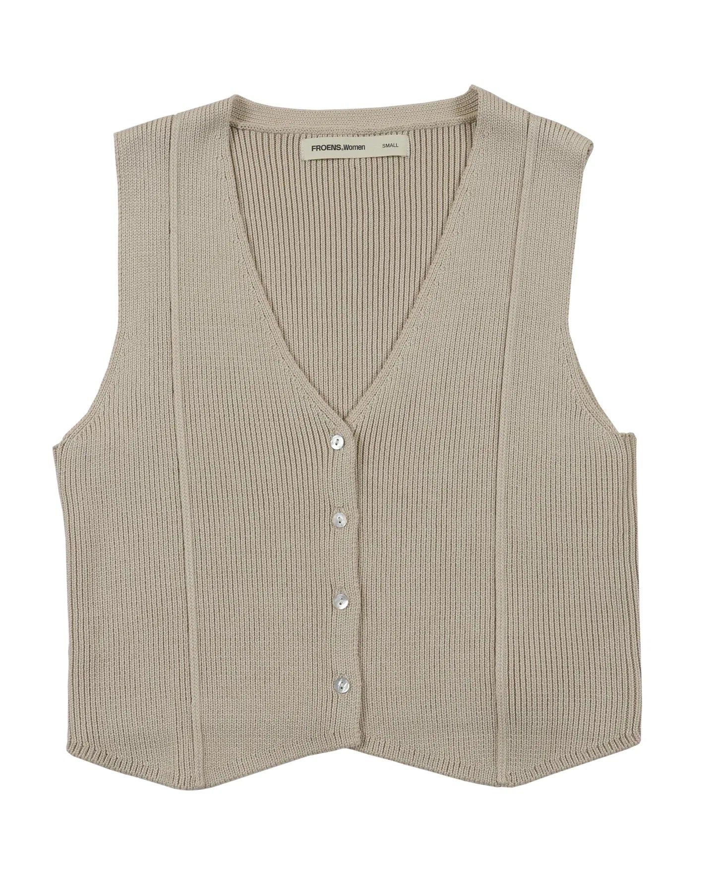 Blusa sin mangas Vest tejido beige Froens