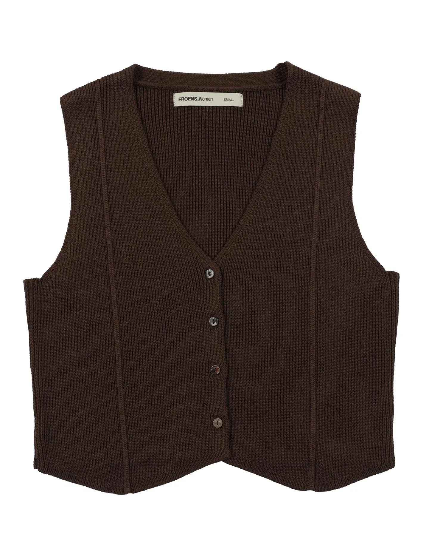 Blusa sin mangas Vest tejido café Froens