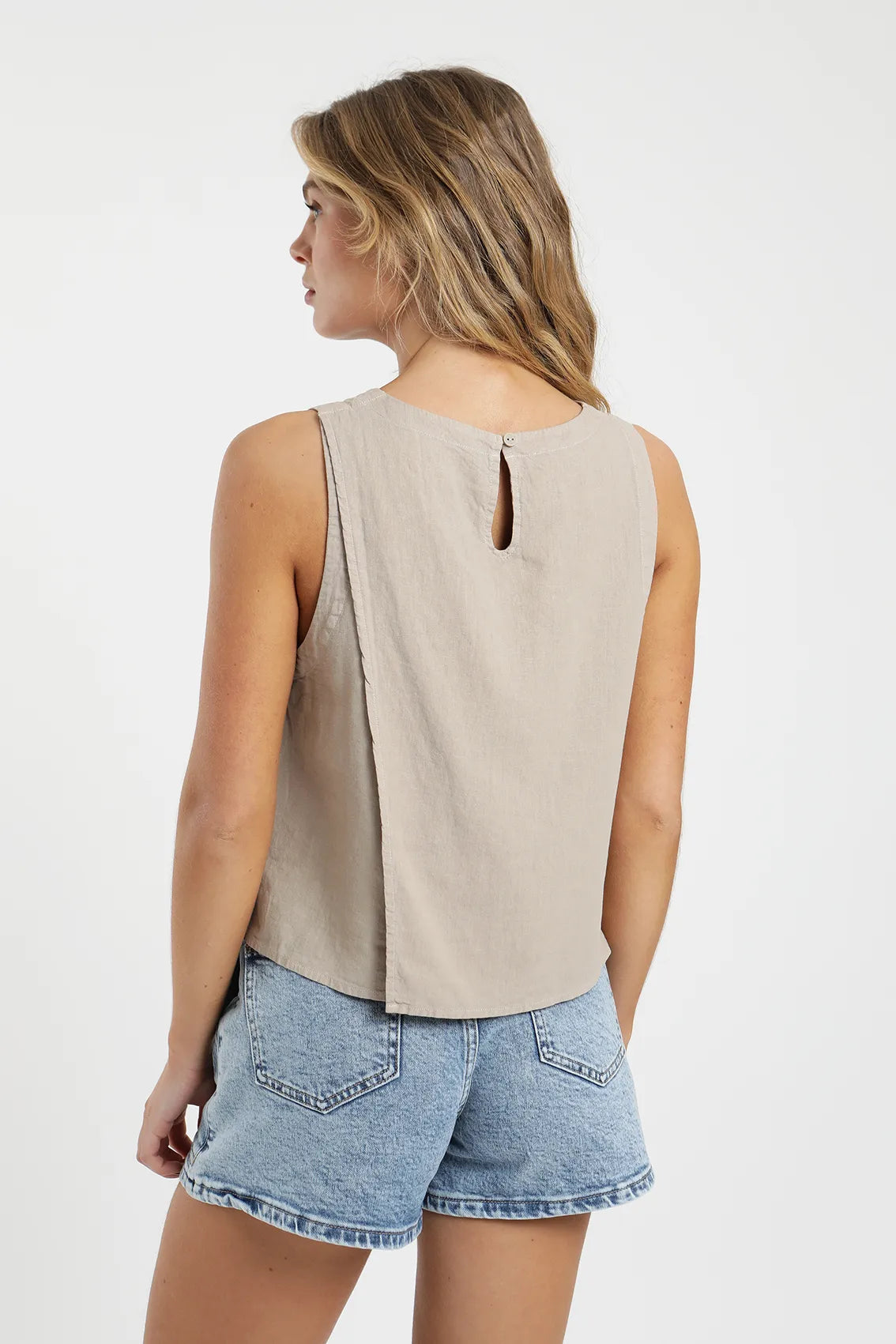 Blusa mujer Caulle beige - Lino - Frøens