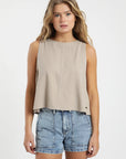 Blusa mujer Caulle beige - Lino - Frøens