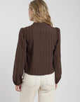 Blusa manga larga Nacar café - Algodón orgánico